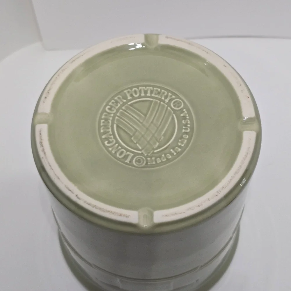 Longaberger Pottery Woven Traditions Sage 2 Quart Utensil Crock - Picture 3 of 4